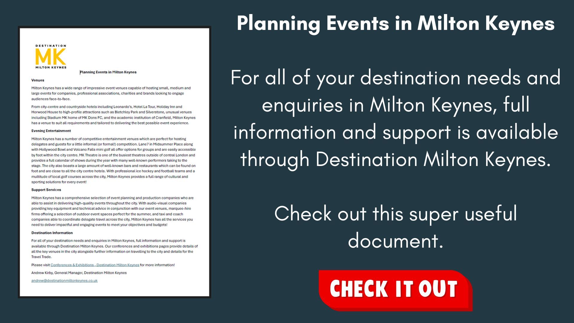 Planning an event in Milton Keynes